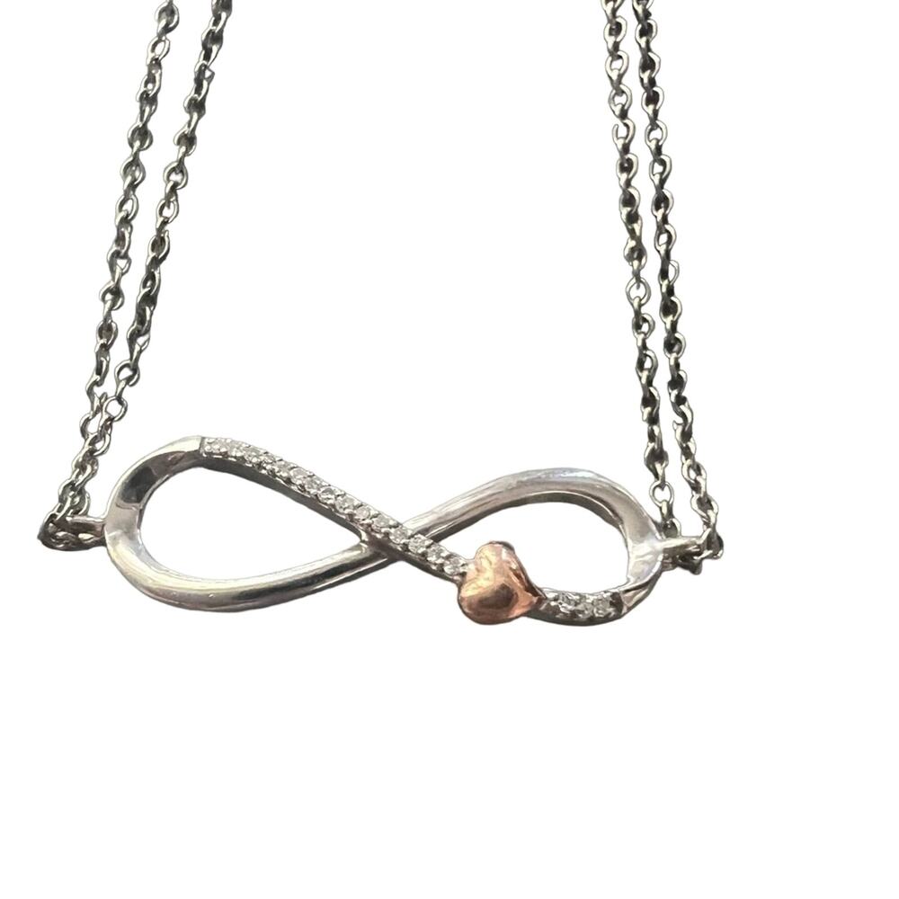 925 Sterling Silver  & 10K Gold Infinity Bracelet